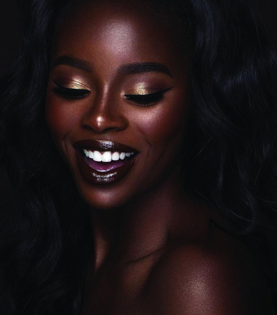 Gold makeup prom black girl